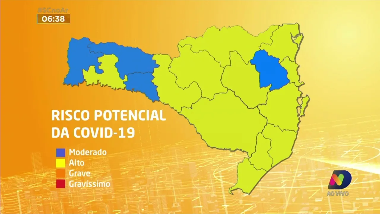SC tem 13 regiões em risco alto para coronavírus
