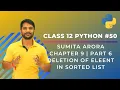 Python Class 12 Deletion in List Python Data Structure Chapter 9 Part 6 In Hindi