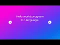 Hello world programming in c language - Git Coding