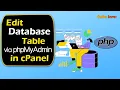 How to edit a database table via phpMyAdmin in cPanel with OnliveServer