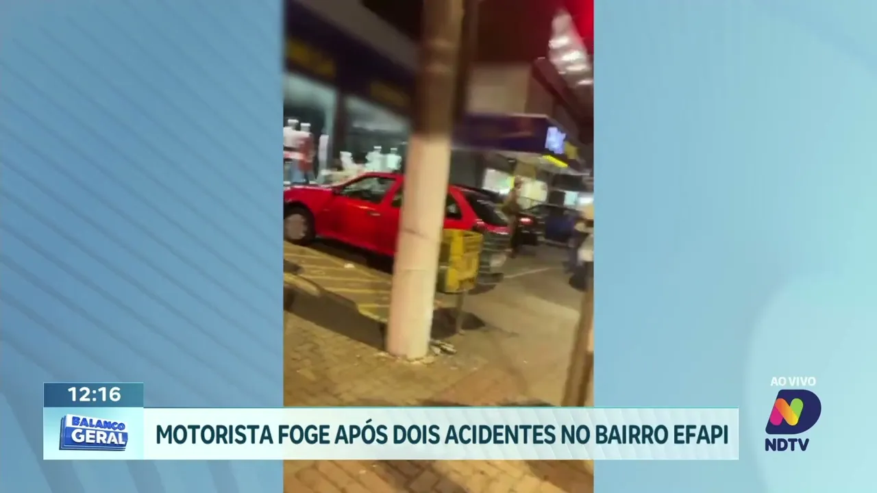 Motorista foge após causar dois acidentes e atropelar casal na Efapi