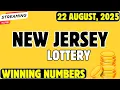 New Jersey Midday Lottery Results For - 22 Aug 2025
