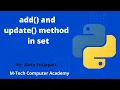 Set Method add update in Python