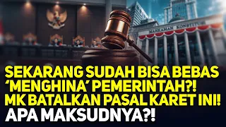 SEKARANG SUDAH BISA BEBAS 'MENGHINA' PEMERINTAH?! MK BATALKAN PASAL KARET INI! APA MAKSUDNYA?!