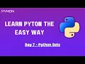 Day 7 - Sets in Python Learn Python the Easy Way