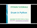 Python Tutorials Enum in Python python enumerations