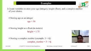 Types of Python - Numbers Problem Solving using Python SNS Institutions