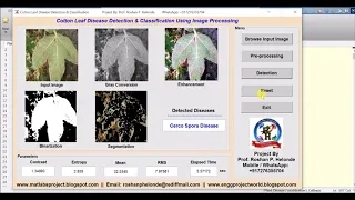 Matlab Code for Cotton Leaf Disease Detection using Image Processing