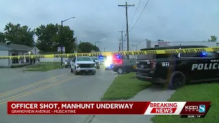 Police officer shot in Muscatine during chase suspect at large
