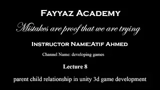 parent child relationship in unity 3d game development explained in urdu