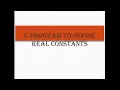 C program to define real constants using const keyword and directive