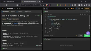 LeetCode 209 Minimum Size Subarray Sum Sliding Window Explained in 3 Minutes