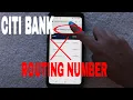 Citi Bank Routing Number - Where Is It