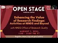 OPEN Stage Webinar Enhancing the Value of Research Findings - Activities at NINDS and Beyond