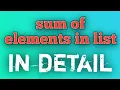 Sum of elements in list in python