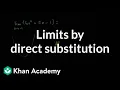 Limits by direct substitution Limits and continuity AP Calculus AB Khan Academy