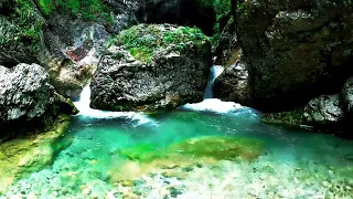 1HR Rocky Water Fall Ambience Relaxing Water Fall Sounds Music 152 HZ Solfeggio Frequency