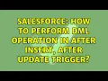 Salesforce How to perform DML operation in after insert after update trigger
