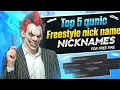 Top 5 Freestyle Nicknames in Free Fire Stylish Names