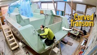 Finalizing the Curved Transom – Building Our Own 52ft Sailboat – Ep. 484 Ran Sailing