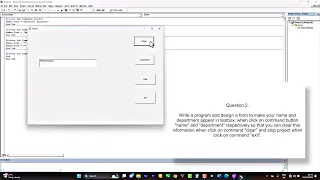 Visual Basic Language - Command buttons name department clear and exit