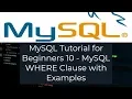 MySQL Tutorial for Beginners 10 - MySQL WHERE Clause with Examples
