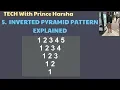 5 Number patterns in java - Program to print inverted pyramid number pattern with for loop