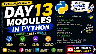 Python Tutorial Day 13 Modules in Python Import Built-in Custom Modules