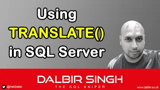 Using the TRANSLATE function in SQL Server T-SQL