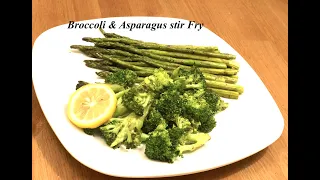 Another Authentic Chinese cooking. Stir fried chicken with fresh asparagus veggie, with sauteed garl. 