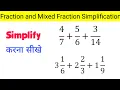 Simplifying Fractions Simplify The Following Sarlikaran Mixed Fraction Simplification