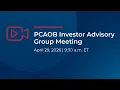26 Investor Advisory Group Meeting Part 2 of 2