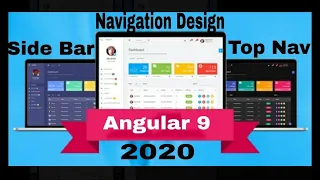 Angular 9 Top Navigation Side Bar Navigation Fully Responsive 2020 UI challenge