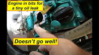 Fixing An Oil Leak Volvo D130 It does not always go to plan!! #liveaboard #sailing #boatmaintenance