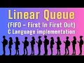 4 2 Linear Queue in C Language FIFO Implementation Data Structure Tutorial Enqueue Dequeue