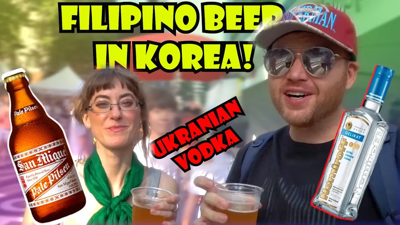 Foreigners try Filipino beer at the Seoul Friendship Festival 2019