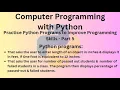 Python Programming Language Course - Practice Python Programs to improve Programming Skills