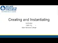 CBIS 112 Creating Classes and Instantiating Objects