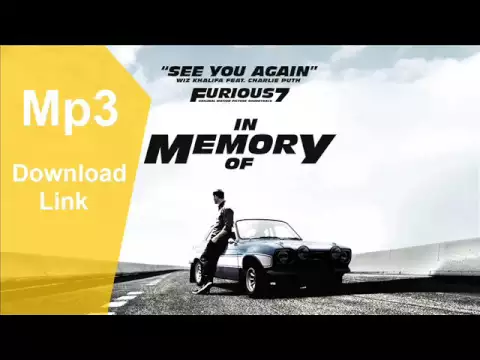 Download MP3 (Download) Wiz Khalifa ft CharliePuth See You Again Mp3