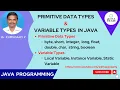 07 Primitive Data Types and Types of Variables in Java