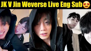  eng sub bts jungkook taehyung u0026 jin full weverse live with eng sub jungkook live 