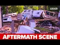 Flood damage emerges at Indiana campground as campers found piled in woods