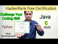 HackerRank free certificate Web DEvelopment Python C Java challenge your Coding Skill