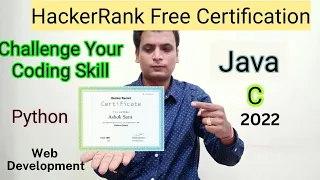 HackerRank free certificate Web DEvelopment Python C Java challenge your Coding Skill