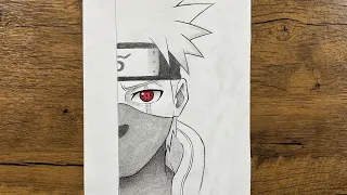 كيفية رسم كاكاشي خطوة بخطوة | تعلم رسم كاكاشي هاتاكي من أنمي ناروتو بسهولة للمبتدئين