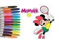 Disney Minnie Mouse Playing Tennis Coloring Book Page How to Color Disney