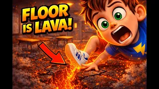 FLOOR IS LAVA Challenge at School! 🔥 Tim ⚡ Max