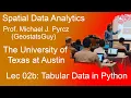 02b Spatial Data Analytics Tabular Data in Python