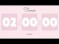 2 Hours Silent Timer with Cute Ending Alarm Pastel Pink Timer
