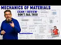 Mechanics of Materials Exam 1 Review - Don t Fail This